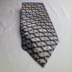 Charlize Italy Tie Necktie Patterned Blue Silver